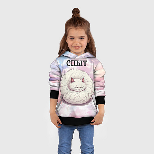 Детская толстовка Спыт в облаках / 3D-Черный – фото 4