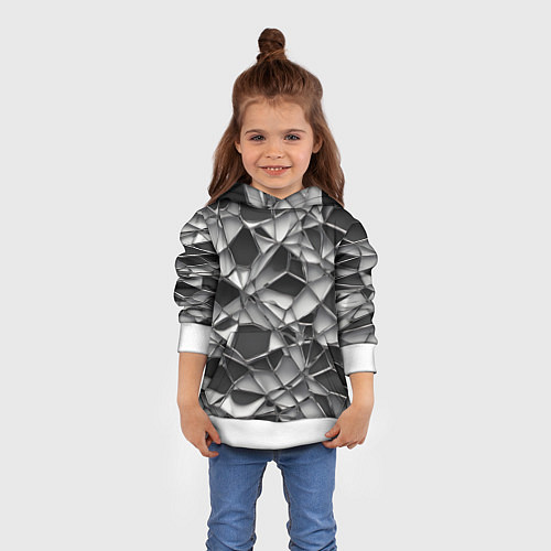 Детская толстовка Чёрно-белая сетка / 3D-Белый – фото 4