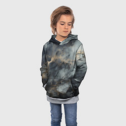 Толстовка-худи детская Темно-серый мрамор, цвет: 3D-меланж — фото 2