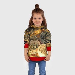 Толстовка-худи детская Золото цифровой эры, цвет: 3D-красный — фото 2