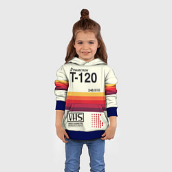 Толстовка-худи детская VHS ретро видеокассета, цвет: 3D-синий — фото 2