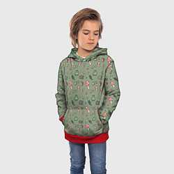 Толстовка-худи детская Goblincore - паттерн, цвет: 3D-красный — фото 2