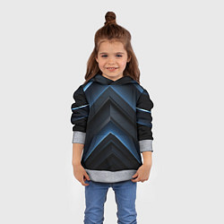 Толстовка-худи детская Синий мир абстракции, цвет: 3D-меланж — фото 2