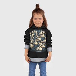 Толстовка-худи детская Утки в пруду, цвет: 3D-меланж — фото 2