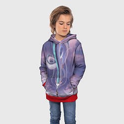 Толстовка-худи детская Унесенные призраками- дракон и девочка, цвет: 3D-красный — фото 2