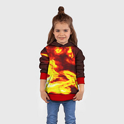 Толстовка-худи детская Огненное безумие, цвет: 3D-красный — фото 2