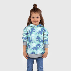 Толстовка-худи детская Узор с драконами, цвет: 3D-меланж — фото 2