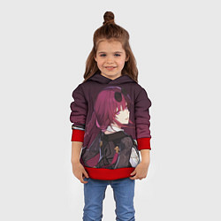 Толстовка-худи детская Kafka Honkai Star Rail, цвет: 3D-красный — фото 2