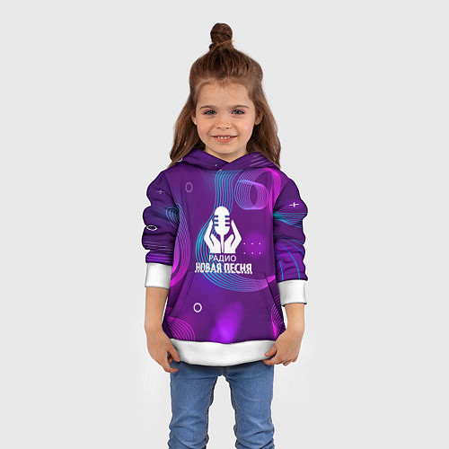 Детская толстовка Радио Новая Песня Фиолетовый стиль / 3D-Белый – фото 4