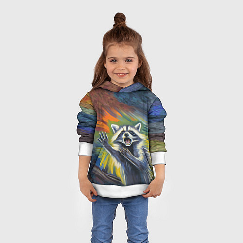 Детская толстовка Крик енота / 3D-Белый – фото 4