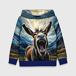 Толстовка-худи детская Крик осла, цвет: 3D-синий