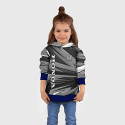 Толстовка-худи детская Honda - монохромный спортивный, цвет: 3D-синий — фото 2