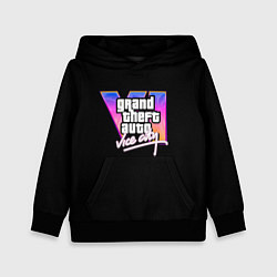 Толстовка-худи детская Gta 6 vice city logo, цвет: 3D-черный