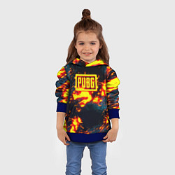 Толстовка-худи детская PUBG огненое лого, цвет: 3D-синий — фото 2