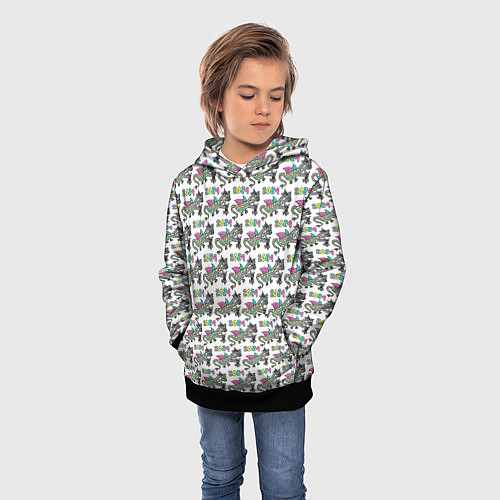 Детская толстовка Паттерн детский со Змеем Горынычем / 3D-Черный – фото 3