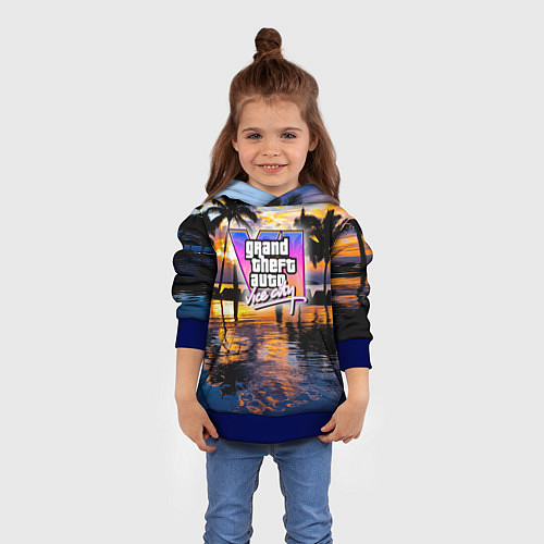 Детская толстовка Grand theft auto 6 vice city / 3D-Синий – фото 4
