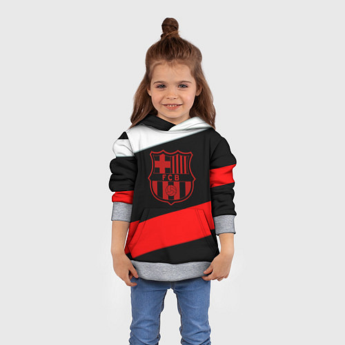 Детская толстовка Barcelona stripes sport / 3D-Меланж – фото 4