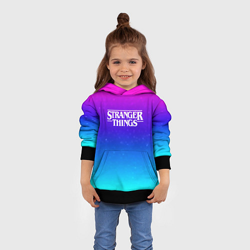 Детская толстовка Stranger Things gradient colors / 3D-Черный – фото 4