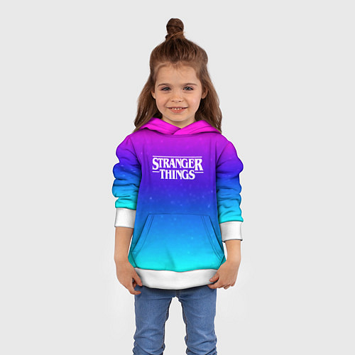 Детская толстовка Stranger Things gradient colors / 3D-Белый – фото 4