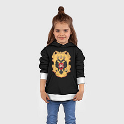 Толстовка-худи детская Имперский герб символкика, цвет: 3D-белый — фото 2