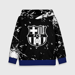 Толстовка-худи детская Barcelona белые краски спорт, цвет: 3D-синий