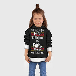 Толстовка-худи детская Merry Christmas ya filthy muggle, цвет: 3D-белый — фото 2