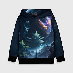 Толстовка-худи детская Вид на землю с другой планеты, цвет: 3D-черный