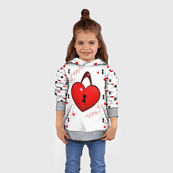 Толстовка-худи детская Сердечный замочек, цвет: 3D-меланж — фото 2