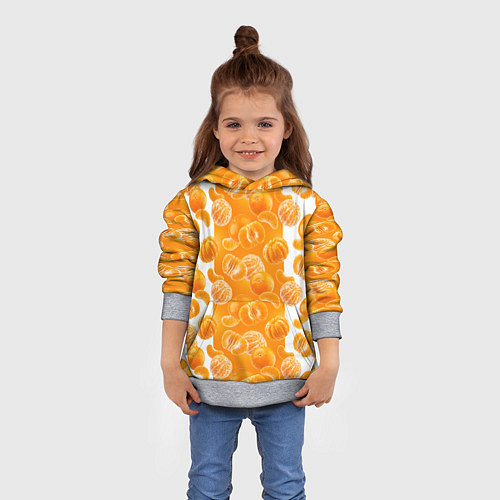 Детская толстовка Мандарины / 3D-Меланж – фото 4
