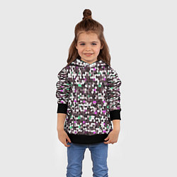 Толстовка-худи детская Мозаика бордо, цвет: 3D-черный — фото 2