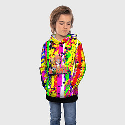 Толстовка-худи детская Worms true colors, цвет: 3D-черный — фото 2