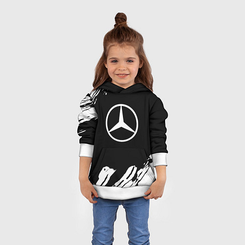 Детская толстовка Mercedes benz краски спорт / 3D-Белый – фото 4