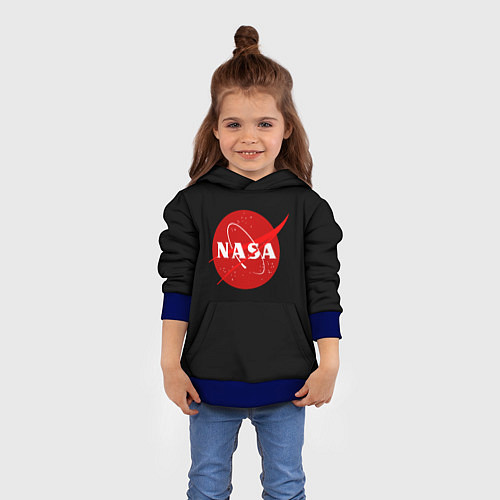 Детская толстовка NASA redlogo space usa / 3D-Синий – фото 4