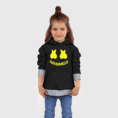 Детская толстовка Christopher Comstock yellow logo / 3D-Меланж – фото 4