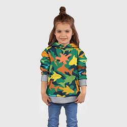 Толстовка-худи детская Камуфляж силуэты рыбок, цвет: 3D-меланж — фото 2