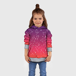 Толстовка-худи детская Созвездия в розовом небе, цвет: 3D-меланж — фото 2