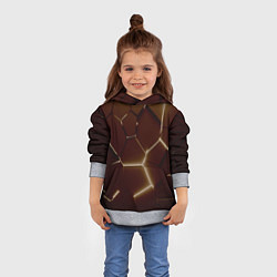Толстовка-худи детская Ретро плиты разломы прошлого, цвет: 3D-меланж — фото 2