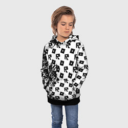 Толстовка-худи детская Roblox pattern game black, цвет: 3D-черный — фото 2