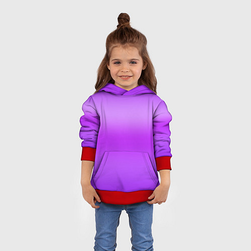 Детская толстовка Яркий сиреневый градиент / 3D-Красный – фото 4
