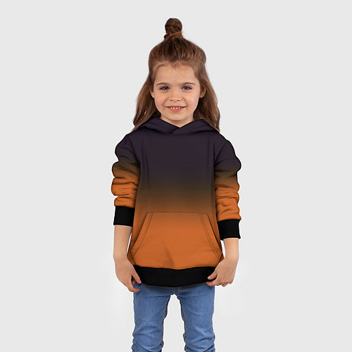 Детская толстовка Градиент от чёрного к оранжевому / 3D-Черный – фото 4