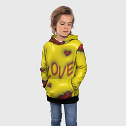 Толстовка-худи детская Love эффект раздувания, цвет: 3D-черный — фото 2