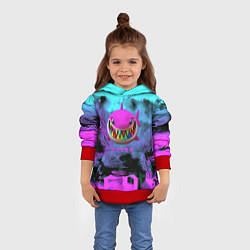 Толстовка-худи детская 6ix9ine neon, цвет: 3D-красный — фото 2