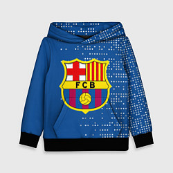 Толстовка-худи детская Футбольный клуб Барселона - логотип крупный, цвет: 3D-черный