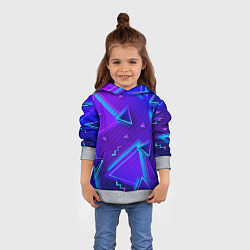 Толстовка-худи детская Neon Pattern colored, цвет: 3D-меланж — фото 2