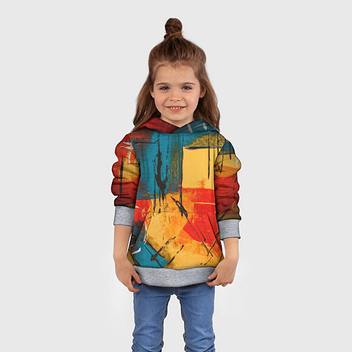 Детская толстовка Картина маслом / 3D-Меланж – фото 4
