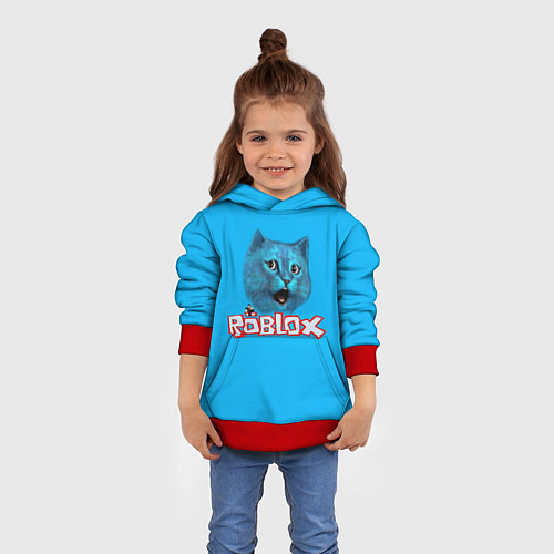 Детская толстовка Roblox синий кот / 3D-Красный – фото 4