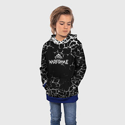 Толстовка-худи детская Warframe трещины краски, цвет: 3D-синий — фото 2