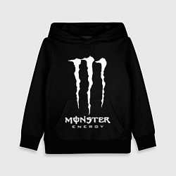Толстовка-худи детская Monster energy белое лого, цвет: 3D-черный