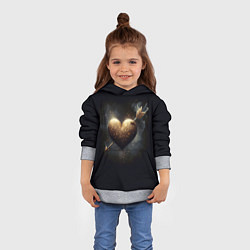 Толстовка-худи детская Золотое сердце - стрела, цвет: 3D-меланж — фото 2
