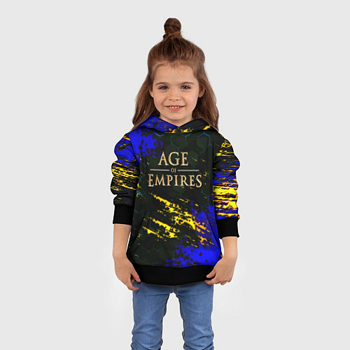 Детская толстовка Age of Empires краски текстура / 3D-Черный – фото 4